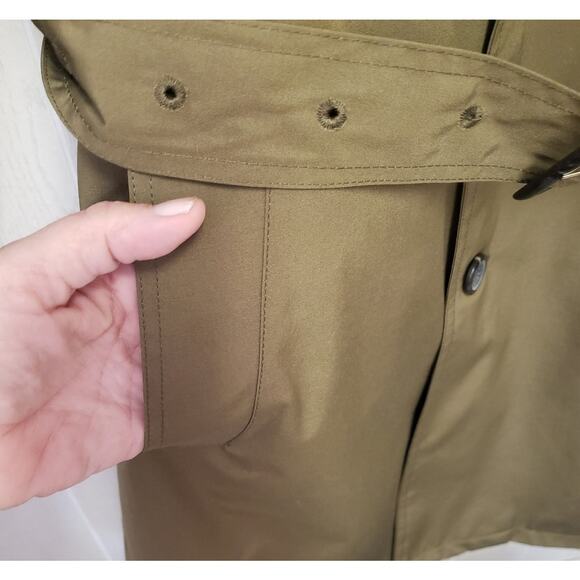 NWT London Fog ladies olive green button up trench coat jacket size small - Picture 5 of 12